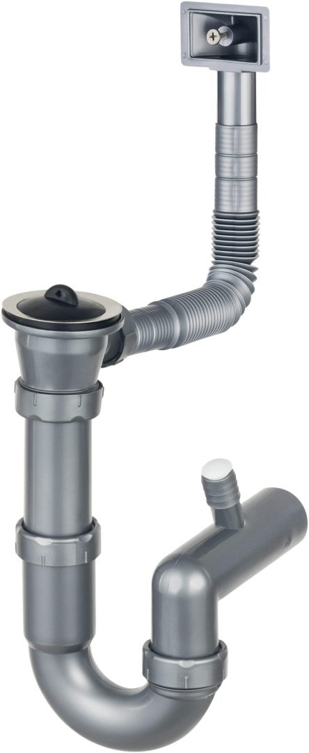 Syfon do zlewozmywaka stalowego 1-komorowego - odpływ 2" Syfon do zlewozmywaka stalowego 1-komorowego - odpływ 2"