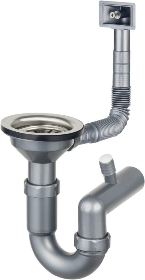 Syfon do zlewozmywaka stalowego 1-komorowego - odpływ 3.5" Syfon do zlewozmywaka stalowego 1-komorowego - odpływ 3.5"