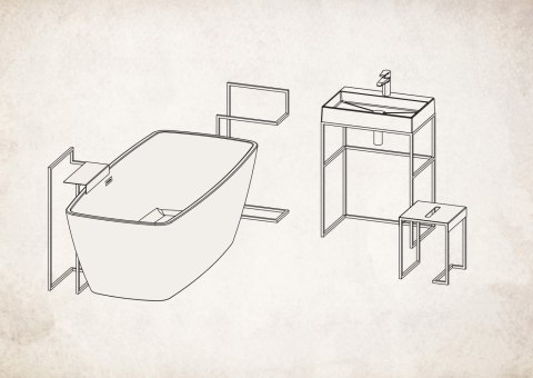 Taboret - stolik łazienkowy Taboret - stolik łazienkowy