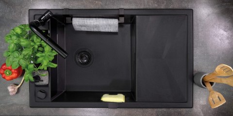 Zlewozmywak granitowy magnetyczny 1-komorowy z ociekaczem Zlewozmywak granitowy magnetyczny 1-komorowy z ociekaczem