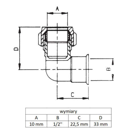 Kolano Conex Bänninger 10x1/2'' Kolano Conex Bänninger 10x1/2''
