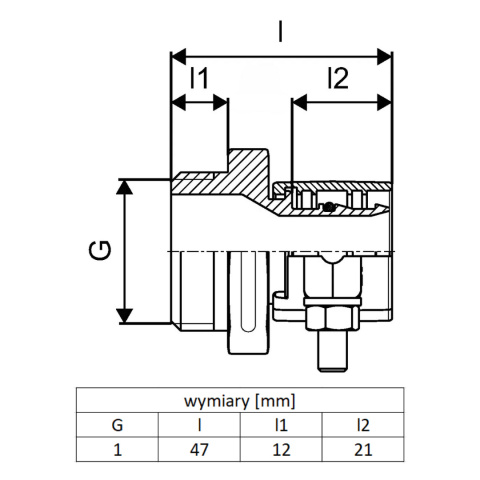 Złączka 25x3,5-G1 PN10 Uponor Wipex Złączka 25x3,5-G1 PN10 Uponor Wipex