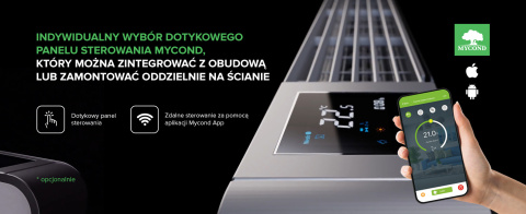 Klimakonwektor MYCOND SILVER GLASS WALL MC-SGW-800T2 Klimakonwektor MYCOND SILVER GLASS WALL MC-SGW-800T2