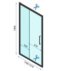 DRZWI PRYSZNICOWE RAPID SLIDE BLACK 150