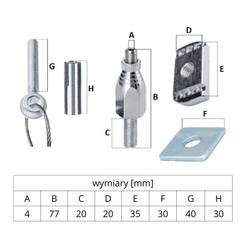Zawiesie linkowe EXAR SKK (śr. liny 3 mm; dł. liny 2 m) Zawiesie linkowe EXAR SKK (śr. liny 3 mm; dł. liny 2 m)