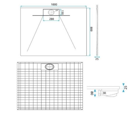 BRODZIK BAZALT LONG WHITE 90x120 BRODZIK BAZALT LONG WHITE 90x120