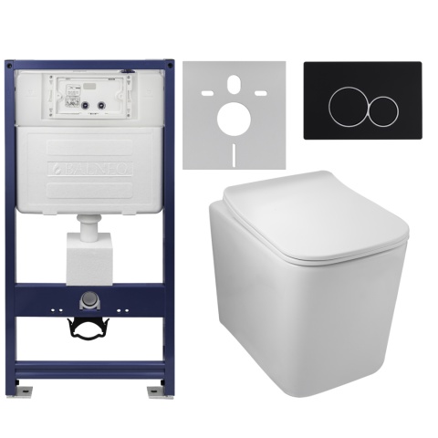 Zestaw podtynkowy WC stelaż Fix Frame Standard z białą miską WC Luga i przyciskiem spłukującym Exo biały Zestaw podtynkowy WC stelaż Fix Frame Standard z białą miską WC Luga i przyciskiem spłukującym Exo biały