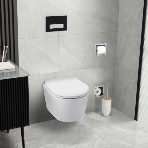 Zestaw podtynkowy WC stelaż Fix Frame Standard z białą miską WC Luxa i przyciskiem spłukującym Ixo Czarny Zestaw podtynkowy WC stelaż Fix Frame Standard z białą miską WC Luxa i przyciskiem spłukującym Ixo Czarny