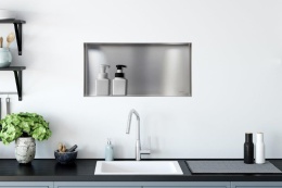 WALL-BOX NO RIM - Półka wnękowa bezramkowa INOX 60x30x7 cm