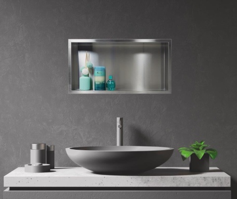 WALL-BOX ONE - Półka wnękowa INOX 60x30x10 cm WALL-BOX ONE - Półka wnękowa INOX 60x30x10 cm