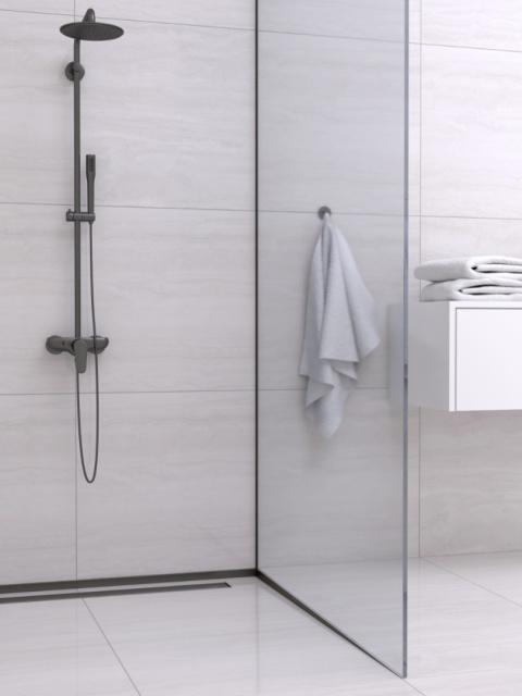 Listwa spadkowa podłogowa czołowa 130 cm czarna Listwa spadkowa podłogowa czołowa 130 cm czarna