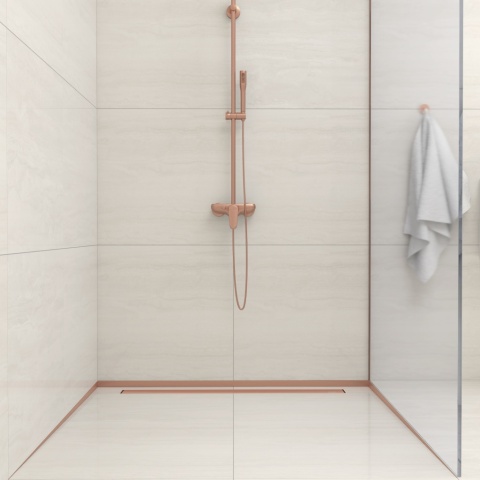 Listwa spadkowa podłogowa czołowa 130 cm miedziana Listwa spadkowa podłogowa czołowa 130 cm miedziana