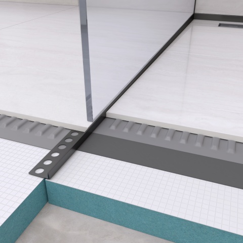 Listwa spadkowa podłogowa lewa 120 cm czarna Listwa spadkowa podłogowa lewa 120 cm czarna