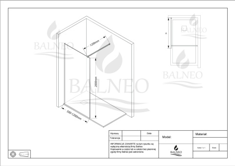Ścianka prysznicowa Beira 70 x 200 cm transparentna 8 mm czarna Ścianka prysznicowa Beira 70 x 200 cm transparentna 8 mm czarna