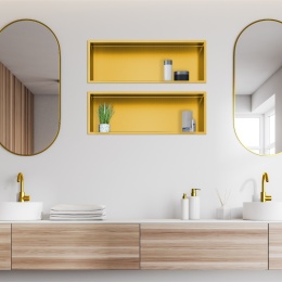 WALL-BOX ONE Gold Półka wnękowa ze stali nierdzewnej złota 60x20x10 cm