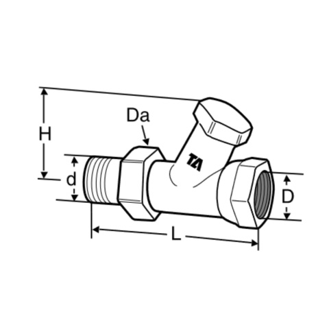 Grzejnikowy zawór odcinający z nastawą wstępną DN20 3/4'' Grzejnikowy zawór odcinający z nastawą wstępną DN20 3/4''