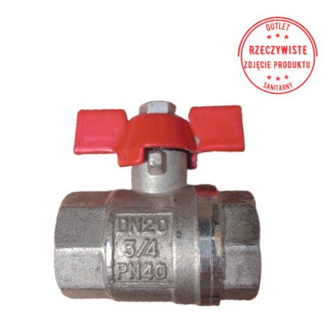 Zawór kulowy DN20 3/4'' PN40 z motylkiem Zawór kulowy DN20 3/4'' PN40 z motylkiem