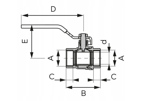 Zawór kulowy DN25 1'' PN16 z rączką Zawór kulowy DN25 1'' PN16 z rączką