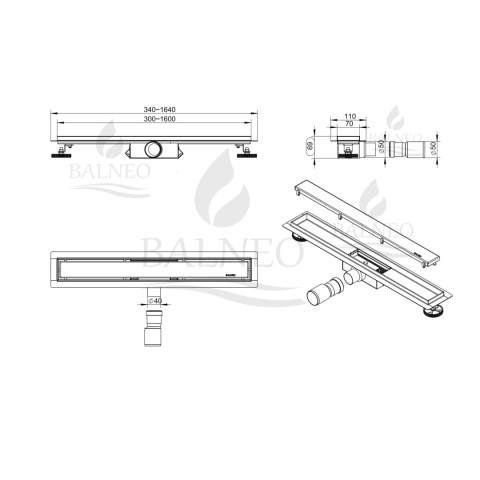 Duplex Next 2w1 Odpływ liniowy 80 cm dwustronny lustrzane srebro Duplex Next 2w1 Odpływ liniowy 80 cm dwustronny lustrzane srebro