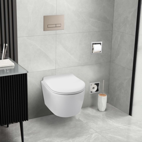 Zestaw podtynkowy WC stelaż Fix Frame Standard z białą miską WC Luxa i przyciskiem spłukującym Exo/Lxo Zestaw podtynkowy WC stelaż Fix Frame Standard z białą miską WC Luxa i przyciskiem spłukującym Exo/Lxo