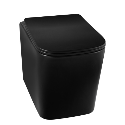 Zestaw podtynkowy WC stelaż Fix Frame Slim z czarną miską WC Luga i przyciskiem spłukującym Exo/Lxo