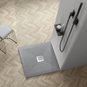 Stone Tray - Brodzik kompozytowy "F" jasnoszary 80x80x2,5