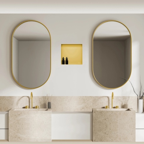 WALL-BOX NO RIM - Półka wnękowa bezramkowa GOLD 30x30x10 cm WALL-BOX NO RIM - Półka wnękowa bezramkowa GOLD 30x30x10 cm
