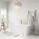 Wanna wolnostojąca ROMA z pokrywką MIRROR GOLD - 170 x 80 cm