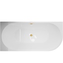 Wanna wolnostojąca narożna lewa AVOLA z pokrywką MIRROR GOLD - 160 x 80 cm