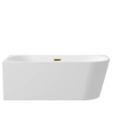 Wanna wolnostojąca narożna lewa AVOLA z pokrywką MIRROR GOLD - 170 x 80 cm