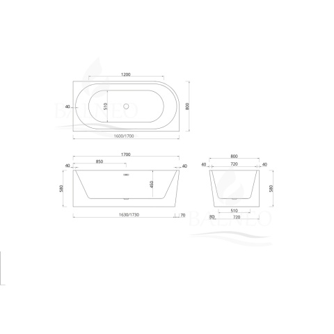 Wanna wolnostojąca narożna prawa AVOLA z pokrywką WHITE - 160 x 80 cm Wanna wolnostojąca narożna prawa AVOLA z pokrywką WHITE - 160 x 80 cm