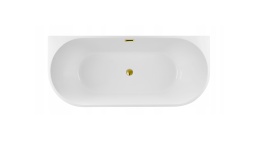 Wanna wolnostojąca przyścienna VIVA z pokrywką MIRROR GOLD - 170 x 80 cm