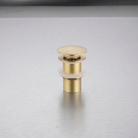 Korek umywalkowy mosiężny Klik Klak model A bez przelewu - Brushed Gold Korek umywalkowy mosiężny Klik Klak model A bez przelewu - Brushed Gold