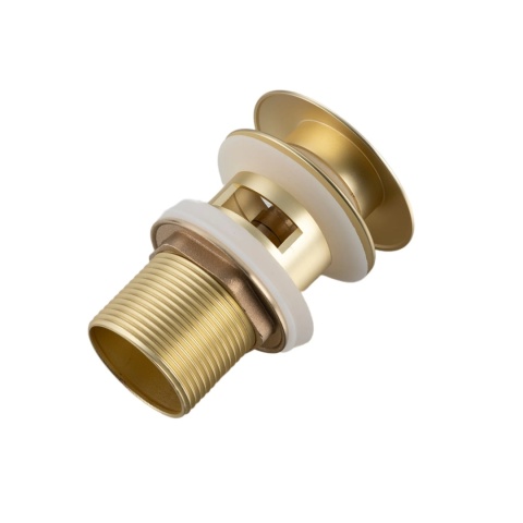 Korek umywalkowy mosiężny Klik Klak model A z przelewem - Brushed Gold Korek umywalkowy mosiężny Klik Klak model A z przelewem - Brushed Gold