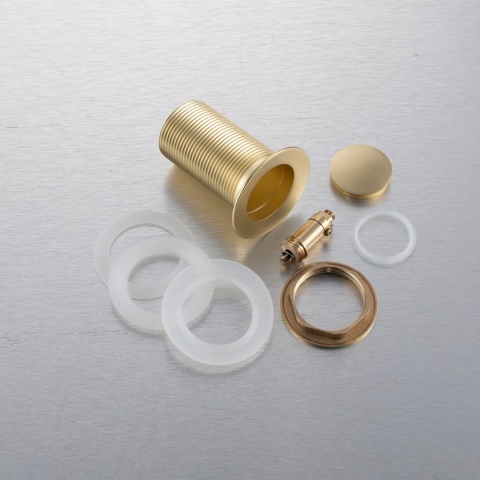 Korek umywalkowy mosiężny Klik Klak model B bez przelewu - Brushed Gold Korek umywalkowy mosiężny Klik Klak model B bez przelewu - Brushed Gold