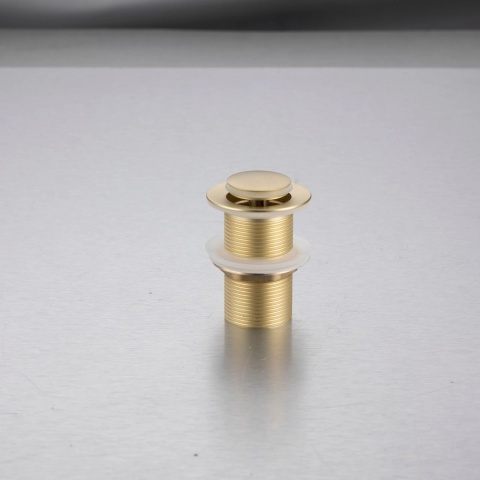 Korek umywalkowy mosiężny Klik Klak model B bez przelewu - Brushed Gold Korek umywalkowy mosiężny Klik Klak model B bez przelewu - Brushed Gold