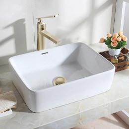 Korek umywalkowy mosiężny Klik Klak model B z przelewem - Brushed Gold
