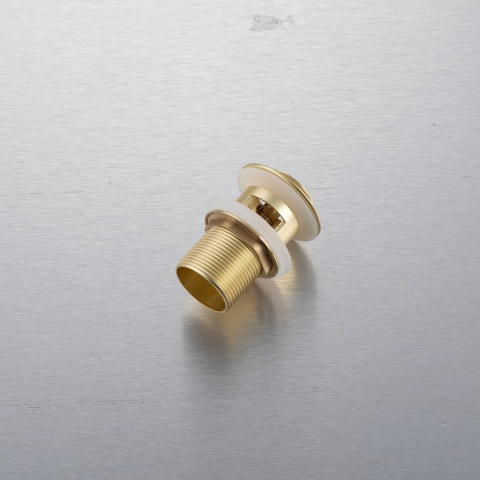 Korek umywalkowy mosiężny Klik Klak model B z przelewem - Brushed Gold Korek umywalkowy mosiężny Klik Klak model B z przelewem - Brushed Gold