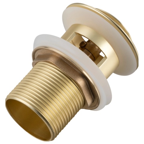 Korek umywalkowy mosiężny Klik Klak model B z przelewem - Brushed Gold Korek umywalkowy mosiężny Klik Klak model B z przelewem - Brushed Gold