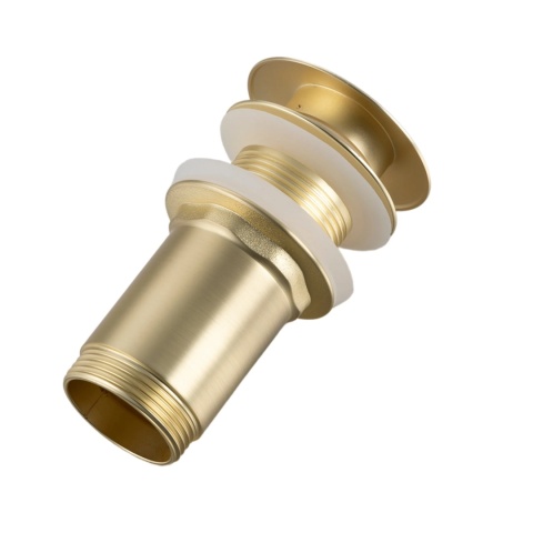 Korek umywalkowy mosiężny Klik Klak model C bez przelewu - Brushed Gold Korek umywalkowy mosiężny Klik Klak model C bez przelewu - Brushed Gold