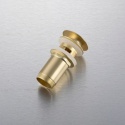 Korek umywalkowy mosiężny Klik Klak model C z przelewem - Brushed Gold