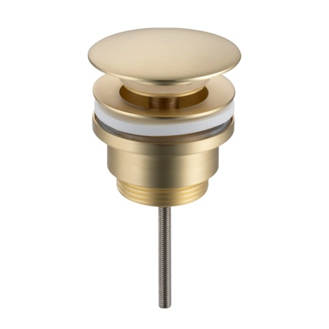 Korek umywalkowy mosiężny Klik Klak model D uniwersalny - Brushed Gold Korek umywalkowy mosiężny Klik Klak model D uniwersalny - Brushed Gold