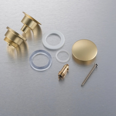Korek umywalkowy mosiężny Klik Klak model D uniwersalny - Brushed Gold Korek umywalkowy mosiężny Klik Klak model D uniwersalny - Brushed Gold