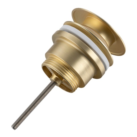 Korek umywalkowy mosiężny Klik Klak model D uniwersalny - Brushed Gold Korek umywalkowy mosiężny Klik Klak model D uniwersalny - Brushed Gold