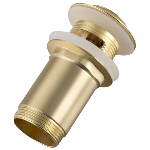 Korek umywalkowy mosiężny Klik Klak model E z przelewem - Brushed Gold Korek umywalkowy mosiężny Klik Klak model E z przelewem - Brushed Gold