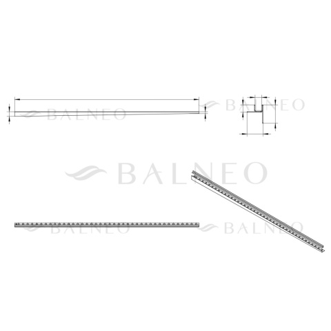 Listwa spadkowa do szkła prawa 120 cm Gun Metal Listwa spadkowa do szkła prawa 120 cm Gun Metal