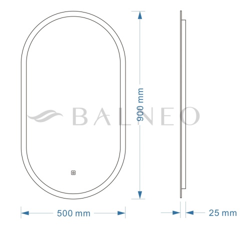Lustro podświetlane ELISA 50x90 cm- Antypara, Ściemnianie, Zmiana barwy Lustro podświetlane ELISA 50x90 cm- Antypara, Ściemnianie, Zmiana barwy