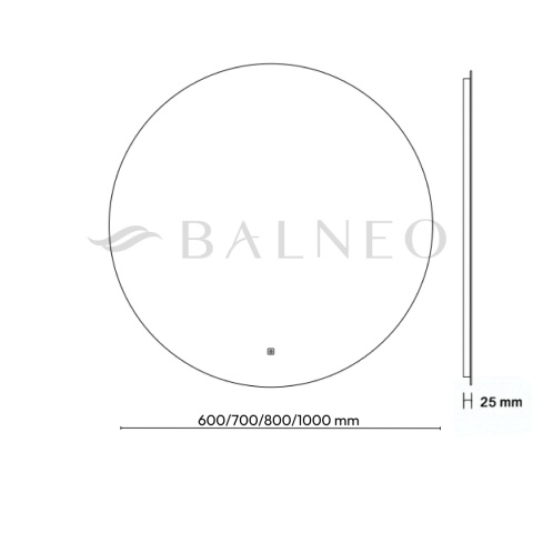 Lustro podświetlane ROCO 70 cm- Antypara, Ściemnianie, Zmiana barwy Lustro podświetlane ROCO 70 cm- Antypara, Ściemnianie, Zmiana barwy