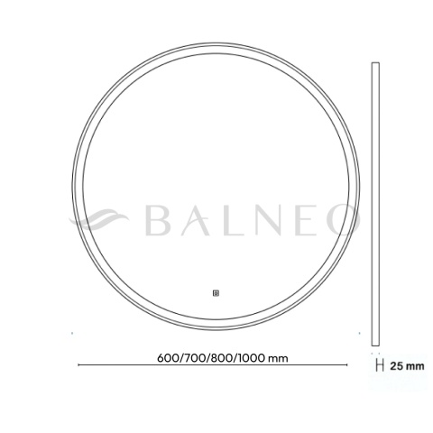 Lustro podświetlane VENUS 70 cm- Antypara, Ściemnianie, Zmiana barwy Lustro podświetlane VENUS 70 cm- Antypara, Ściemnianie, Zmiana barwy