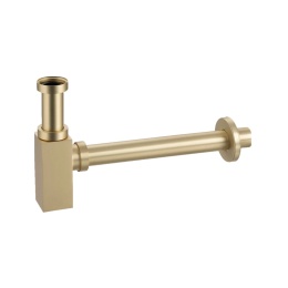 Syfon umywalkowy mosiężny kwadratowy Brushed Gold